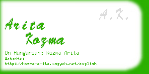 arita kozma business card